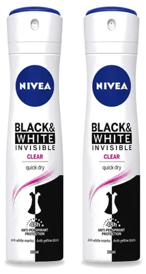 Produktbild von 2 x Nivea Deospray Invisible Black & White - 150 ml - Vorteilspackung - 2 Stücke