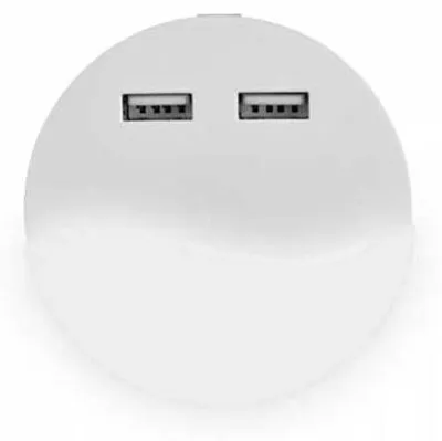 Produktbild von V-TAC PRO VT-84 LED Nachtlicht chip Samsung 3000K runde weiße form mit Sensor Licht + USB-Anschluss - sku 505