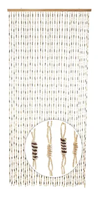 Produktbild von Kobolo Türvorhang Papiervorhang NATURE Papier beige braun 35 Stränge 90x200 cm - Door Curtain Home Deco  Balkkontür Vorhang Insektenschutz Sichtschutz