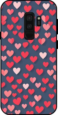Produktbild von Smartphonica Telefon Fall fit für Samsung Galaxy S9 Plus mit rosa und roten Herzen Impressum - TPU Backcover Fall mit rosa und roten Herz-Design