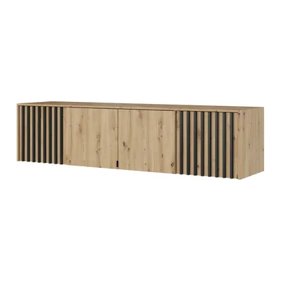 Zdjęcie produktu dla Nadstawka do Szafy 206 cm Bella Dąb Artisan z Czarnymi Lamelami
