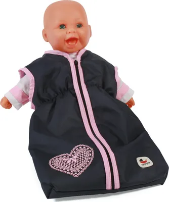 Produktbild von Puppen-Schlafsack, melange navy-grau