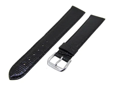 Produktbild von Uhrenarmband Leder Dunkelblau 18mm Ton in Ton Dornschließe Silber Ersatzband