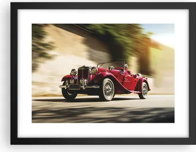 Produktbild von Gerahmtes Poster - Schwarzer Rahmen - Mg Rot Auto - 40x30 cm - Wand Bild - Wanddeko - Wandbilder - Kunstposter - Wandposter - Bilderrahmen - Bilder - Kunstdruck - Wandbild - P2BAA40x30-4364