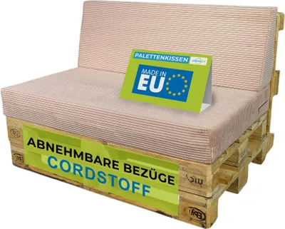 Obrázek produktu pro Pillows24 - Polštáře pro paletový nábytek Manšestrová sada polštářů pro palety, sedák a opěradlo | Barva Tmavě šedá