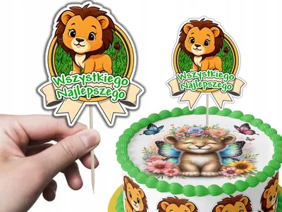 Produktbild von Tortenstecker Kuchendeko Geburtstag - Tiere Afrika Safari Löwe