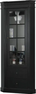 Image de Amaretta Armoire d'angle, noir, vintage patiné, largeur 55 cm, hauteur 200 cm