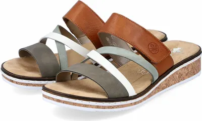 Produktbild von Rieker Damen Pantolette grün kombi, Damen:36 EU