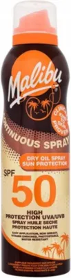 Obrázek produktu pro Voděodolný Sprej na Opalování Malibu SPF50 Suchý Olej 175ml
