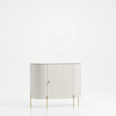 Produktbild von Sideboard in Kaschmir Matt - 105 cm Breite - Moderne Kommode geriffelt mit Gold