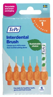 Image de Brosse interdentaire TePe Original Orange Iso taille 1, 0,45 mm - 6 pièces