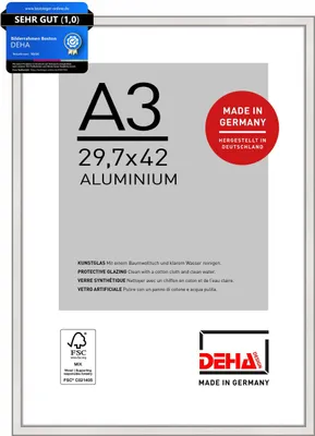 Produktbild von DEHA Design Aluminium Bilderrahmen Boston, 29,7x42 cm (A3), Silber