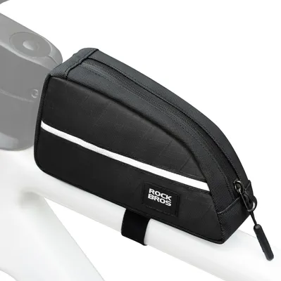 Immagine prodotto di ROCKBROS Borsa in nylon per telaio bicicletta Borsa triangolo estesa per bicicletta pieghevole 0,8L Nero