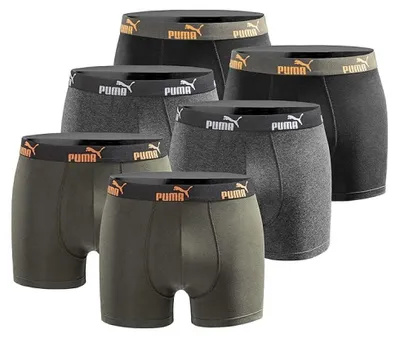 Obrázek produktu pro Boxerky Puma Mens Boxershorts 6-pack Orange Black Mix
