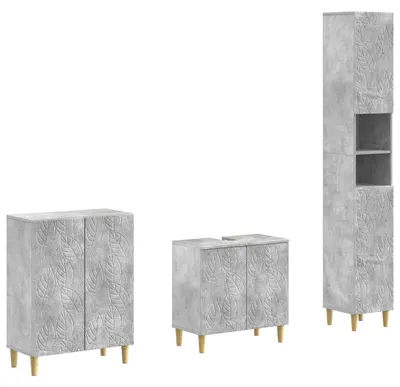 Immagine prodotto di Sistema di mobili da bagno a 3 pezzi, modello DELFT, colore grigio cemento