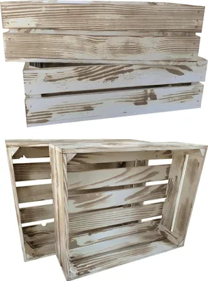 Produktbild von 3er Set Vintage Holzkisten 50 x 40 x 15 cm massive Weinkisten in vielen Farben zur Auswahl Holz Kisten Obstkisten Apfelkisten, holzregal.