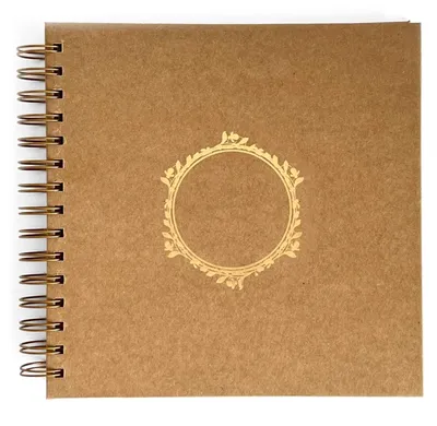 Produktbild von Kraftkarton Album mit Goldfolie Kranzmotiv, Braun, 20,5 x 20,5 cm, 40 Blatt