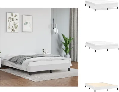 Obrázek produktu pro vidaXL Rám postele bílý 140x190 cm Imitace kůže - Postele a rámy postelí