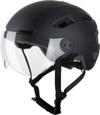 Produktbild von VINZ Munda Speed Pedelec Helm | LED Licht | Visier | NTA 8776 – Matt Schwarz | M (57 - 58 cm)