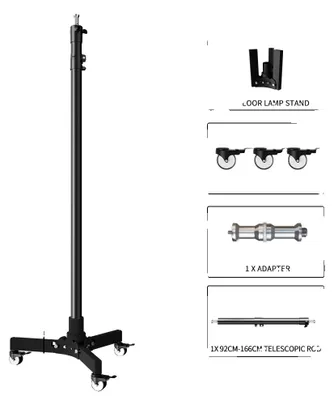 Immagine prodotto di Lampada da terra, regolabile in altezza, design portatile, modello da 183 cm