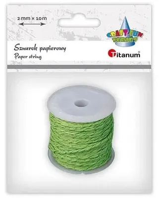 Obrázek produktu pro Papírová šňůrka 2 mm, 10 m, zeleno-zlatá – Titanum