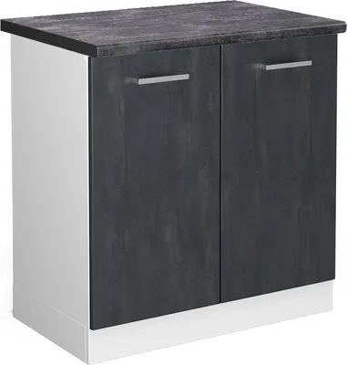 Produktbild von Spülenunterschrank Vicco R-Line Schwarz Beton 80 cm AP Anthrazit, Model 47623