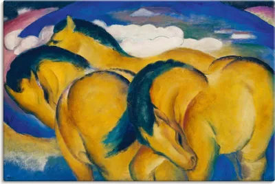Produktbild von Franz Marc: Die kleinen gelben Pferde. 1912, Produkt:Leinwand, Größe (HxB):60x90 cm / Leinwand