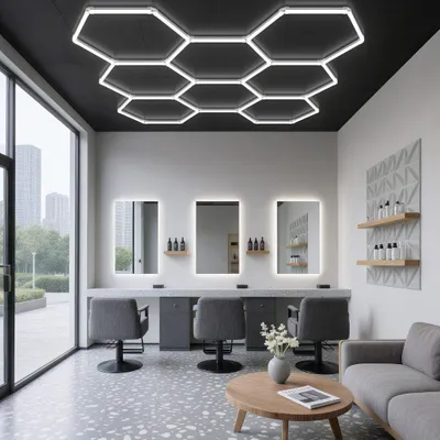 Image de Kit 1 éclairage LED Hexagonal 42W - 120lm/W - Blanc Froid 6000K - 8000K