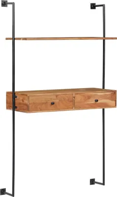 Produktbild von "2026 MODERNE"Wandschreibtisch 90x40x170cm Massivholz Akazie NEU278028 - Wandregale