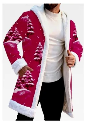 Produktbild von Herren Hoodie mit Weihnachtsbaum - Strickjacke mit Kapuze und Weihnachtsmotiv