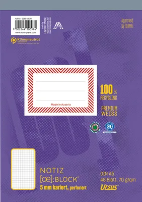 Produktbild von Ursus Green - Notizblock - A5 (148 x 210 mm)