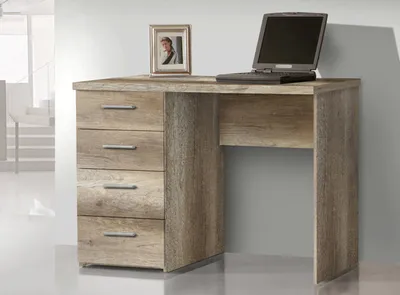 Produktbild von Schreibtisch PC-Tisch Computertisch Bürotisch Schubkästen 110cm Eiche Antik