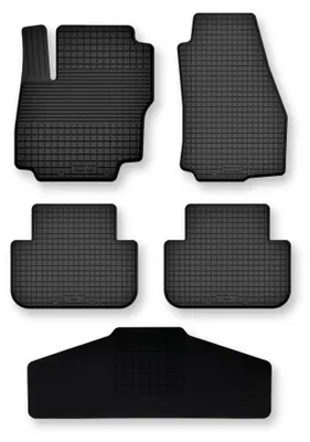 Produktbild von Gummi-Fußmatten + Tunnel für Ford S-MAX MK1 2012-2015 (Minivan) – 5-tlg, Schwarz, Semi-Universal, angepasst – Wielganizator Semi-Universal