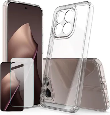 Image de Coque en TPU + verre de protection pour Xiaomi 15T 5G - Kit de protection avec verre 9H - Coque transparente