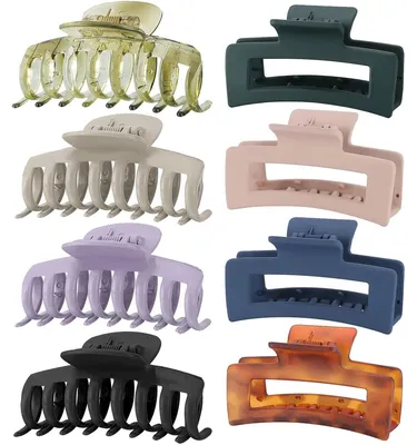Produktbild von Haarklammer Haarclip Haarkralle - Antirutsch - Set mit 8 Stück - Pastellfarben