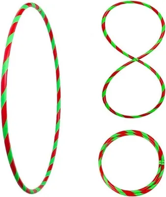 Produktbild von Bunter Hula Hoop Reifen, faltbar, Ø95cm Rot-Grün