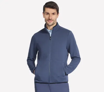 Imagen del producto de SKECHERS - Chaqueta sin capucha tipo sudadera, color azul, talla M