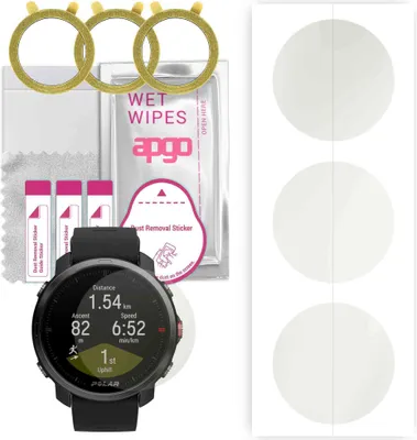 Produktbild von apgo 3 Stück Schutzfolie, Matt, kompatibel mit Polar Grit X M L Smartwatch, Hydrogel Displayschutzfolie mit Positionierhilfe, Displayfolie, robust und kratzfest