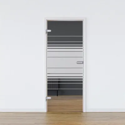 Produktbild von Pertura Glastür Komplettset Glera Horizon 834x2085x8 mm Links inkl. Studio Beschlag Edelstahl unverschließbar