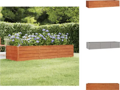 Obrázok produktu pre vidaXL Hrdzavý vyvýšený záhon 240x80x45 cm Corten oceľ - Kvetináče a sadenice