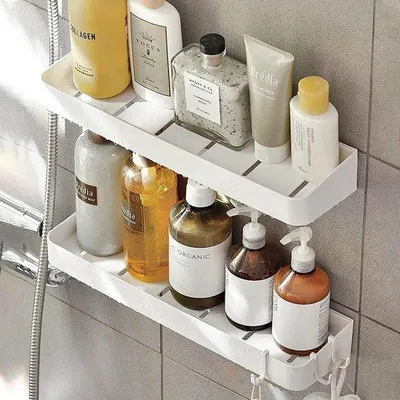 Obrázek produktu pro Organizér do sprchového koutu – 2 kusy – bílý – 30 cm