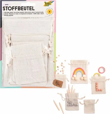 Produktbild von Folia 64101, Geschenkverpackungstasche, Weiß, Einfarbig, Baumwolle, Polyester, 6 Stück(e)