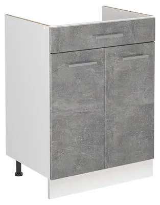 Obrázek produktu pro Skříňka pod dřez Vicco R-Line Beton/Bílá 60 cm bez pracovní desky, Model 72991