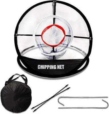 Productafbeelding van Golf trainingsnet - 50x50 cm - 3 gaten - Voor precisie- en slagoefeningen - Trainingsnet - Doelnet - Trainingsmateriaal - Bevestiging voor in de tuin - Precisienet voor golf - Trainingsmateriaal voor golfen