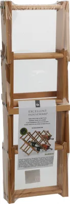 Zdjęcie produktu dla Składany uchwyt na 10 butelek Excellent Houseware wino, bambus, 54,5x16,5x36,5 cm, brązowy