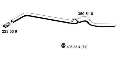 Produktbild von ERNST Abgasrohr Auspuffrohr passend für MERCEDES-BENZ A-Klasse (W169) Hinten 350518