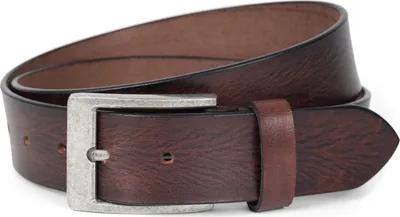 Produktbild von styleBREAKER Uni Rindsleder Gürtel Unifarben mit gemaserter Oberfläche und gebürsteter Schnalle, kürzbar 03010126