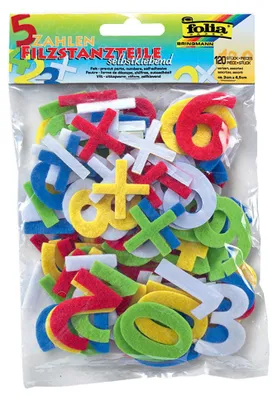 Image de Folia 5262 Pièces découpées en feutre - 120 chiffres, autocollants, assortis