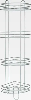 Produktbild von Duscheckregal, 4 Ablageflächen, 95 x 22 x 22 cm, Silber