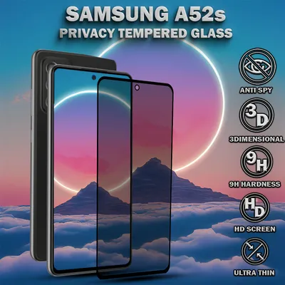 Produktbild von Sichtschutz Schutzfolie für Samsung A52S - gehärtetes Glas 9H - Super Qualität 3D